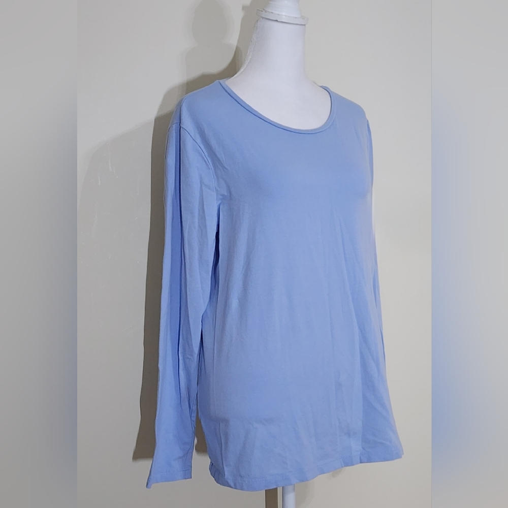 Jones New York Blue Long Sleeve Tee Women's Size L